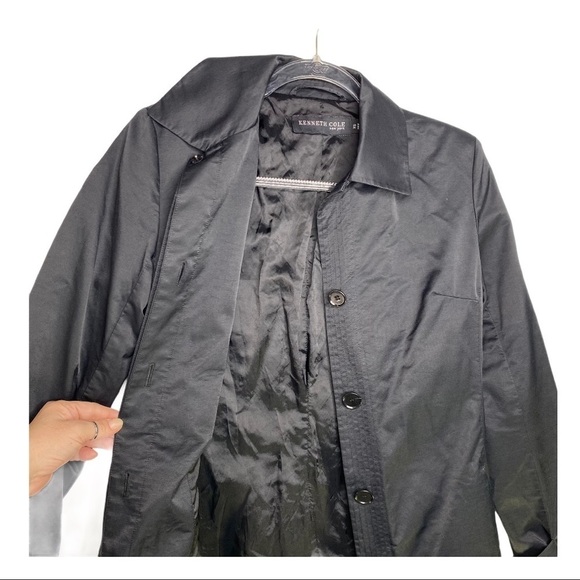 Kenneth Cole Black Sateen Trench - Picture 4 of 15